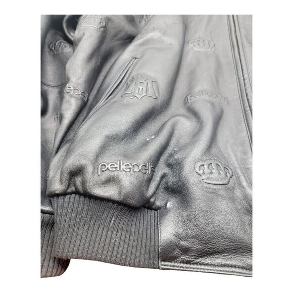 VTG Pelle Pelle Jacket Men 50 Black Baggy Embroidered Oversized Hip Hop Y2K - Picture 5 of 12